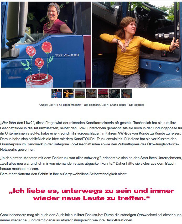 Bildschirmfoto des Beitrags von Truckersworld by MAN über die KondiTOURei