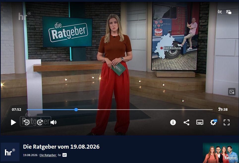 Bildschirmfoto der HR-Sendung „Die Ratgeber“ mit der KondiTOURei